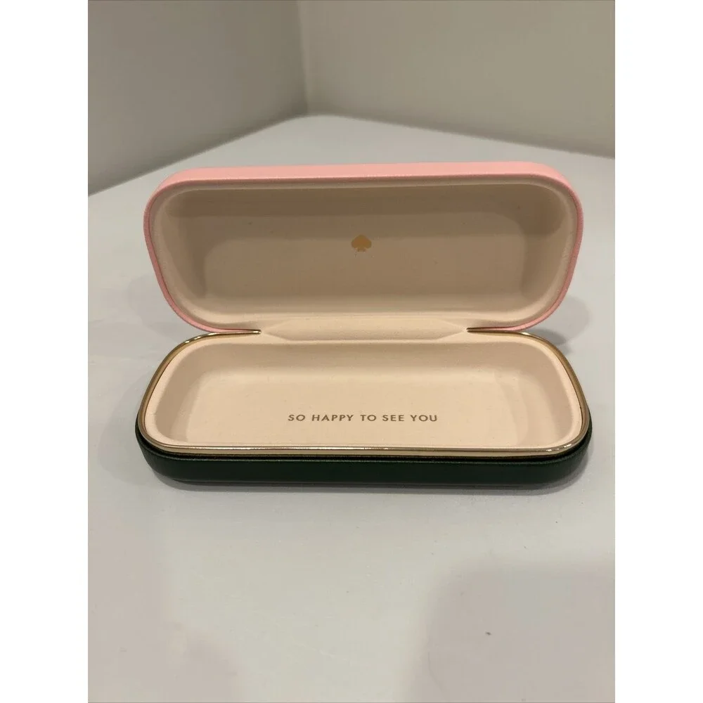 Kate Spade New York Reading Sunglasses Case Pink Green Clamshell